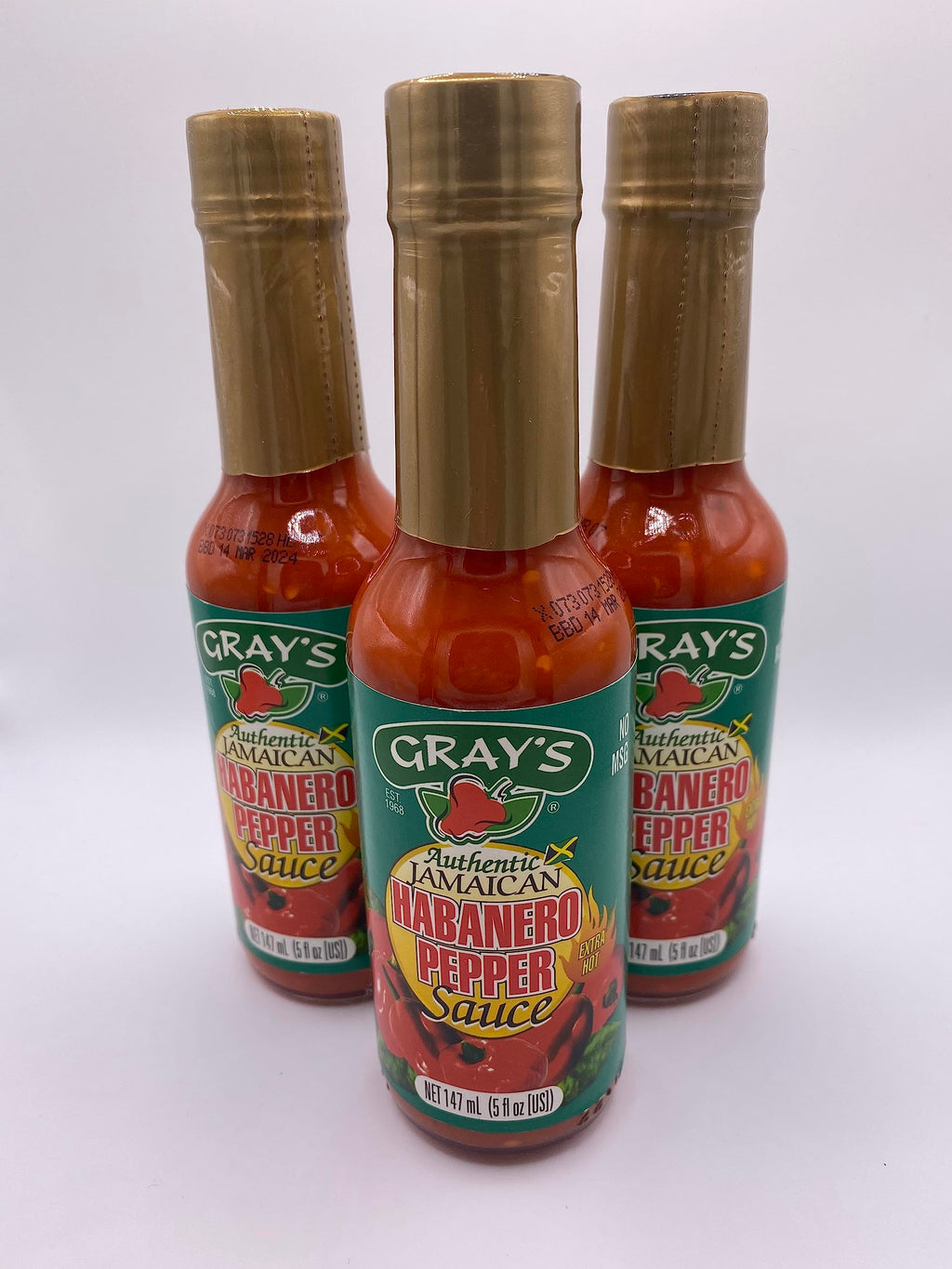 Gray's Authentic Jamaican Habanero Pepper Sauce Pack of 3 Bottles 147ml | Chilli & Hot Sauce