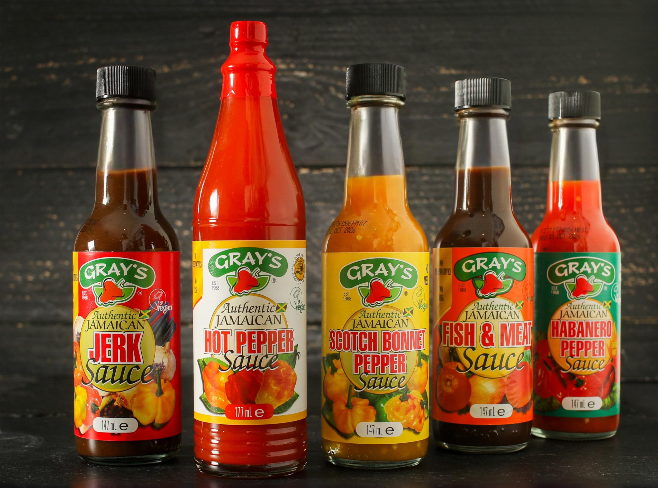 Gray's Authentic Jamaican Scotch Bonnet Sauce | Pack of 3 147ml Bottles | Perfect For Dipping | Hot Sauce | Suitable for Vegan And Non-Vegan Cuisine